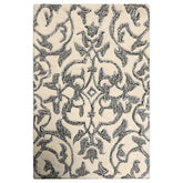 2x3 Ivory Black Color Hand Tufted All-Over Wool Transitional Oriental Rug